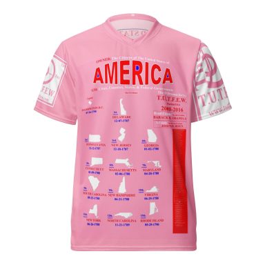 TheDdreamsIncTUTFEW/Nation/USA/ 2020-2024 The D Dreams Inc T.U.T.F.E.W./Nation/USA/Color Collar/ 2020-2024/ (White & Red on Pink-Front)